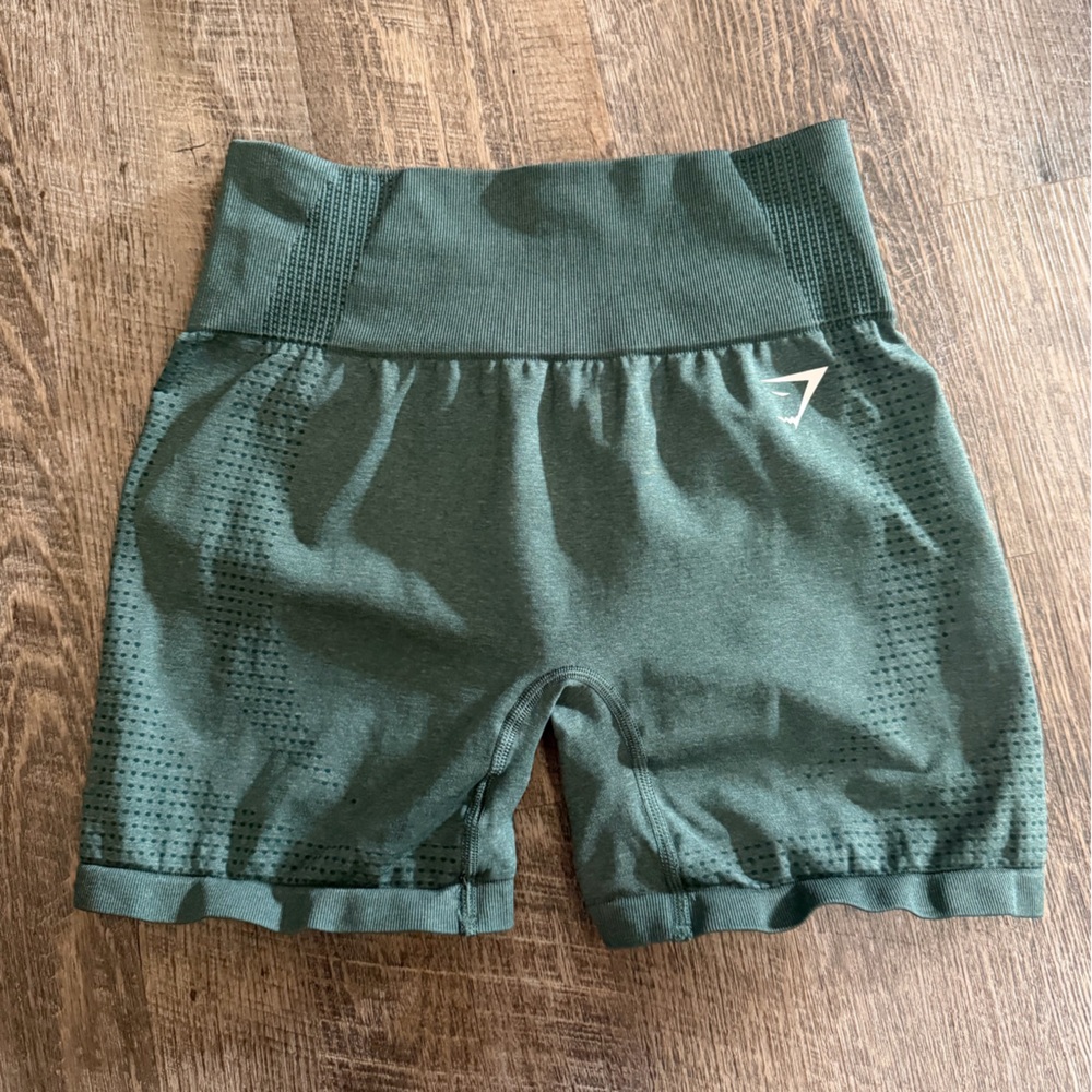 Women’s Dark Green High-Waisted Gymshark Shorts